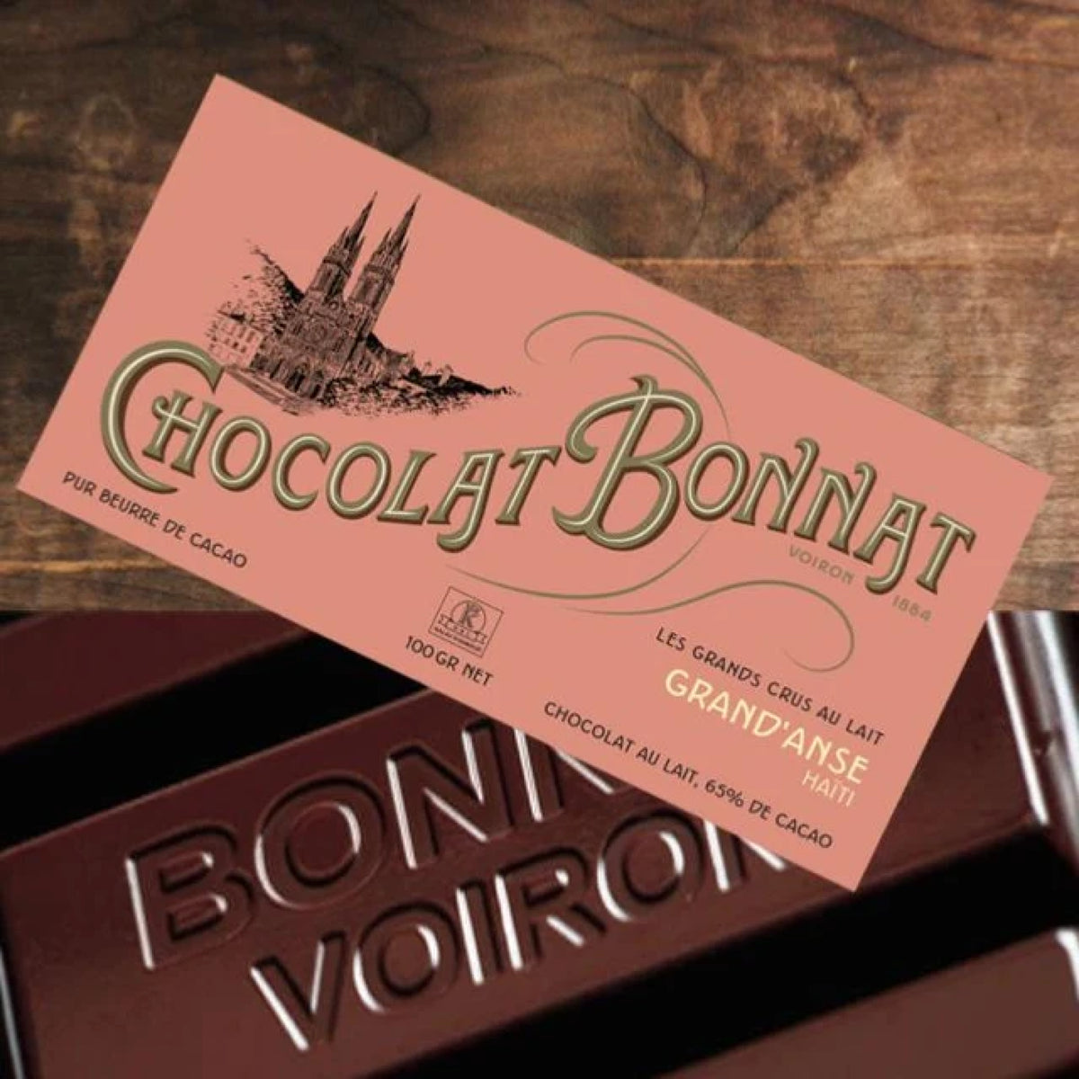Tablette de chocolat au lait Grand'Anse Haïti Bonnat à 65 % de cacao