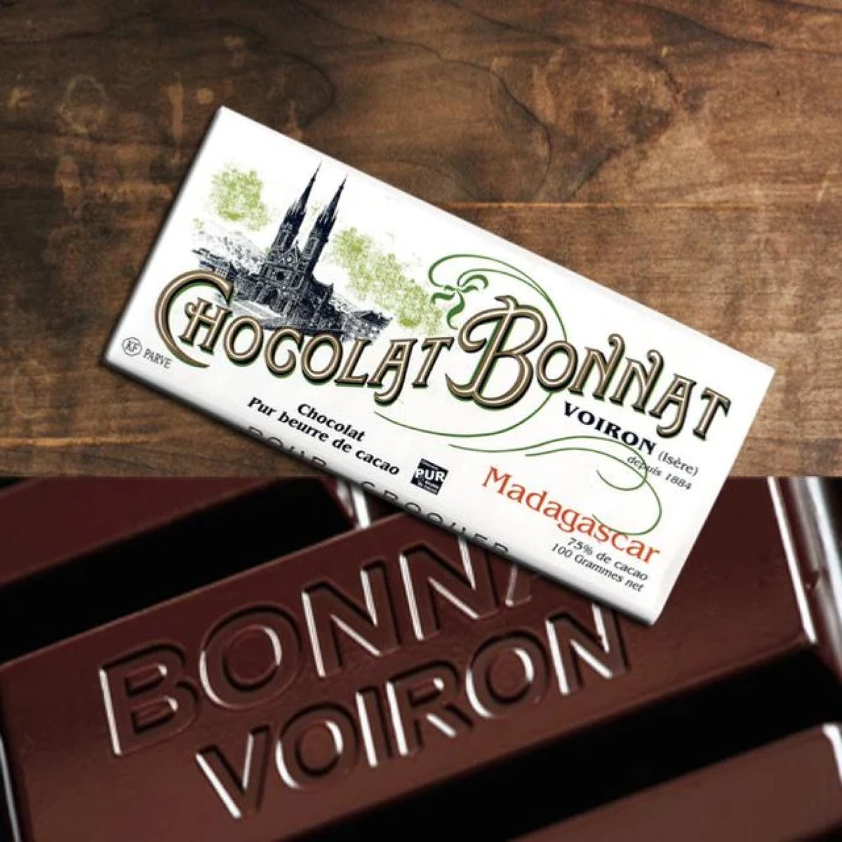 Tablette de chocolat noir Madagascar Bonnat à 75 % de cacao