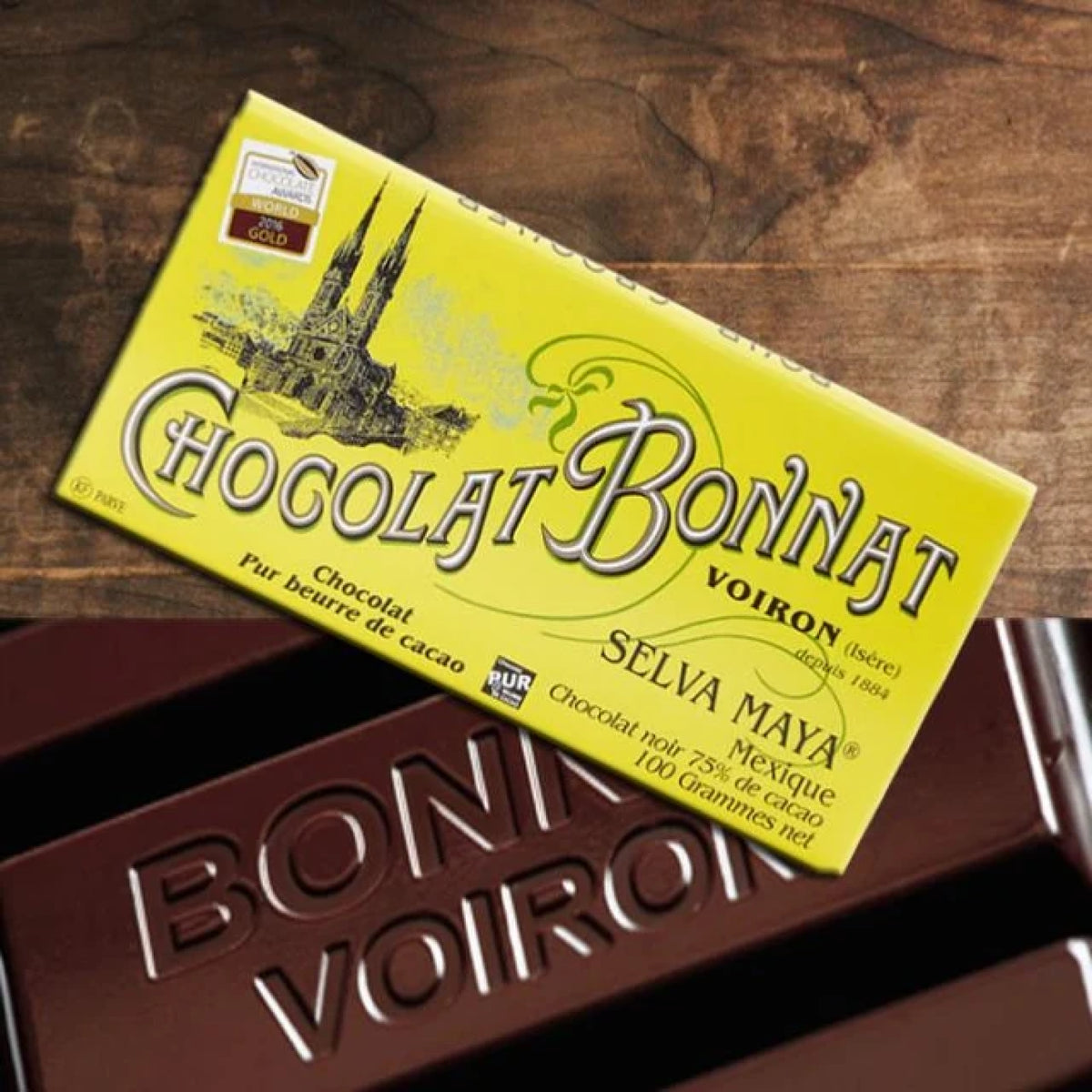 Tablette de chocolat noir Mexique Selva Maya Bonnat à 75 % de cacao