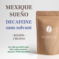 Café en grain | Mexique décaféiné à l'eau SUEÑO : 250 Gr