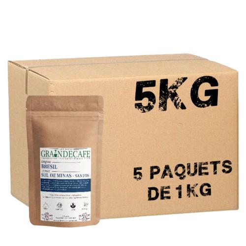 Café en grain Brésil Sul de Minas - 5 paquets - 5 Kg