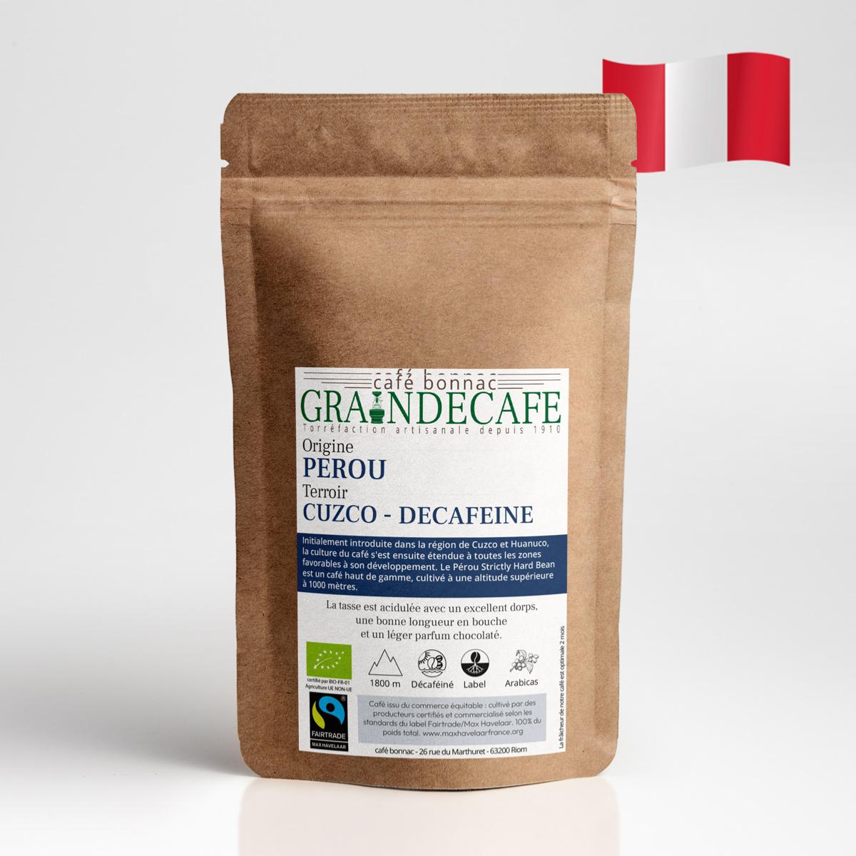 Café grain bio 100% arabica - Décaféiné