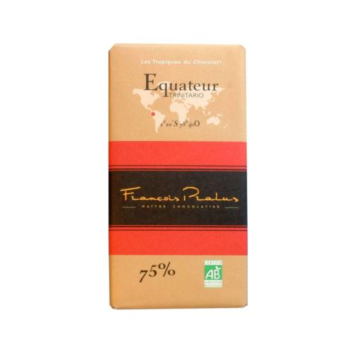 Tablette Bio Equateur - chocolat noir 75% - 100 Gr | PRALUS
