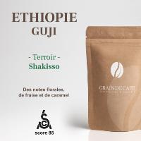 Café moulu | Ethiopie GUJI Shakisso BIO SCA 85 : 250 Gr