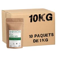 Café en grain Blend Africain 100% arabica - 10 paquets - 10 Kg