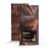 Chocolat noir 70% cacao - Amandes BIO | CLUIZEL PARIS