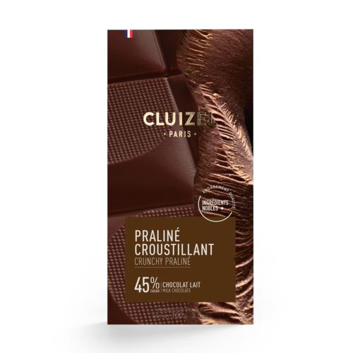 Chocolat au lait 45% cacao Praliné croustillant | CLUIZEL PARIS