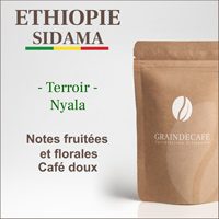 Café moulu | Ethiopie Moka Sidama Nyala : 250 Gr