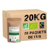 Café en grain Blend Gusto Italiano Certifié biologique FAIRTRADE - 20 paquets - 20 Kg