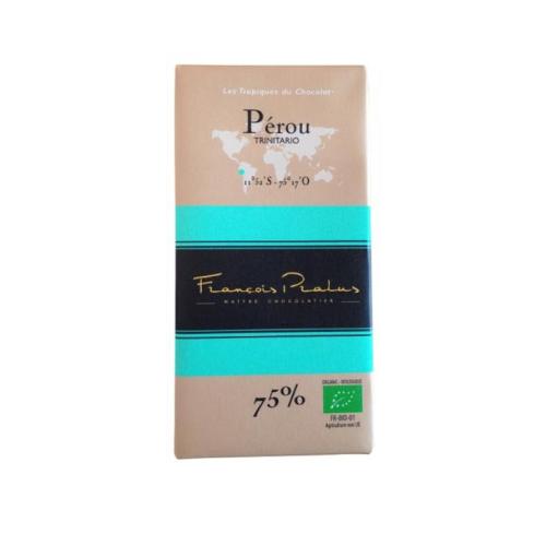 Tablette Bio Pérou - chocolat noir 75% - 100 Gr | PRALUS
