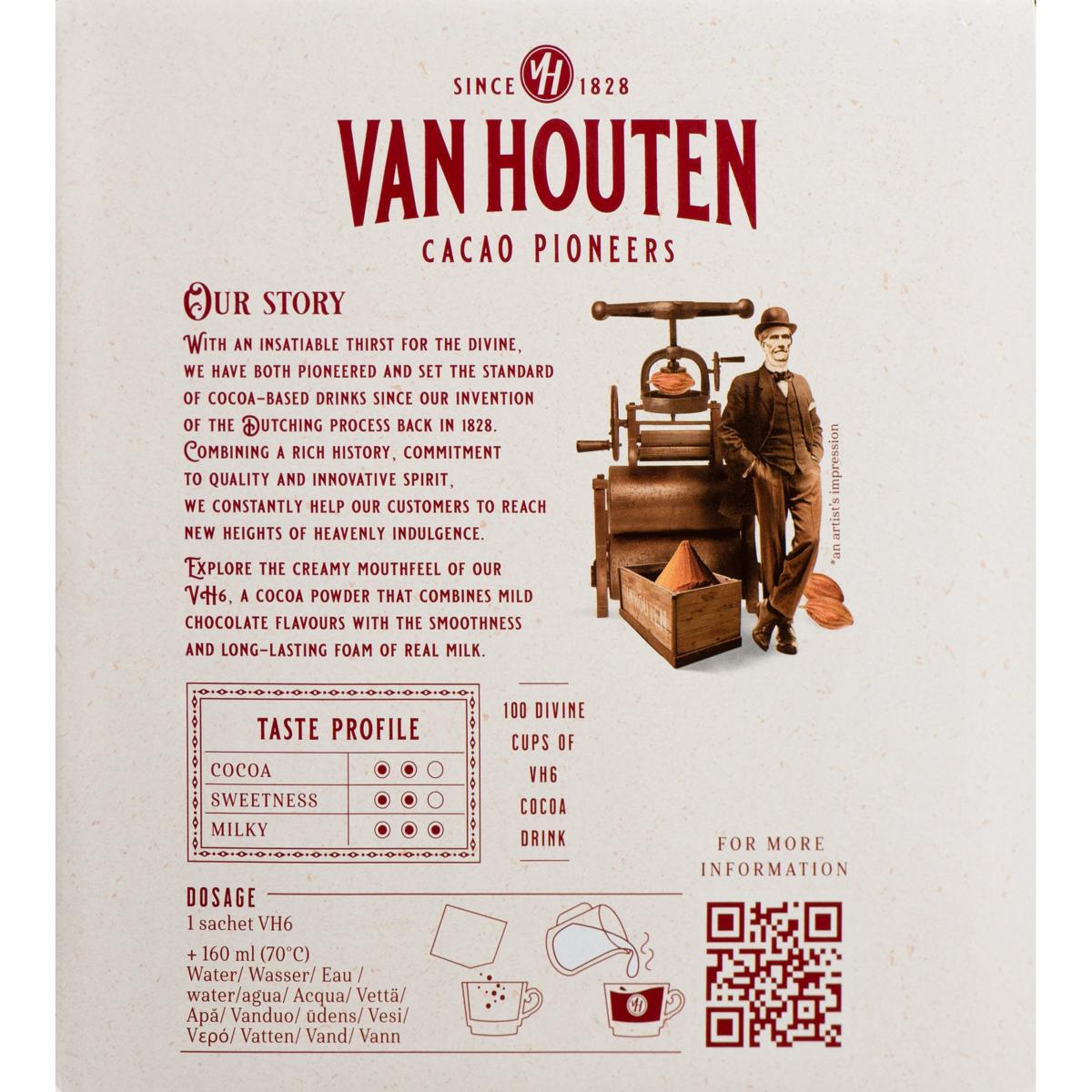 Carton de 100 dosettes (23gr) de chocolat lacté Van Houten
