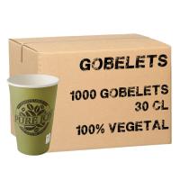 Gobelets carton Pur Joy 100% végétal x1000 - 30 cl