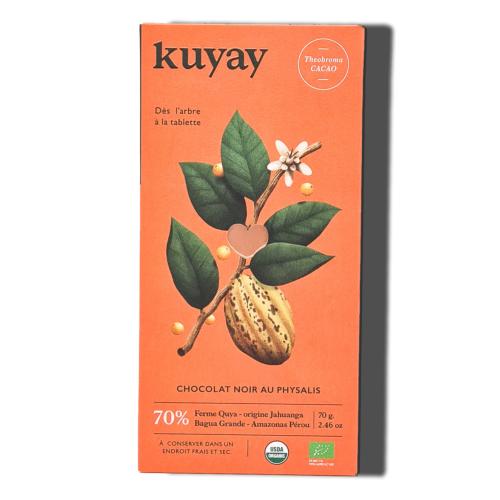 Chocolat noir 70% du Pérou aux Physalis | Chocolat Kuyay