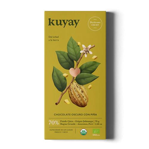 Chocolat noir 70% du Pérou à l'ananas | Chocolat Kuyay