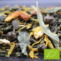 Thé vert aromatisé Mandarine BIO saveur pamplemousse - FBKT : Sachet 100 Gr
