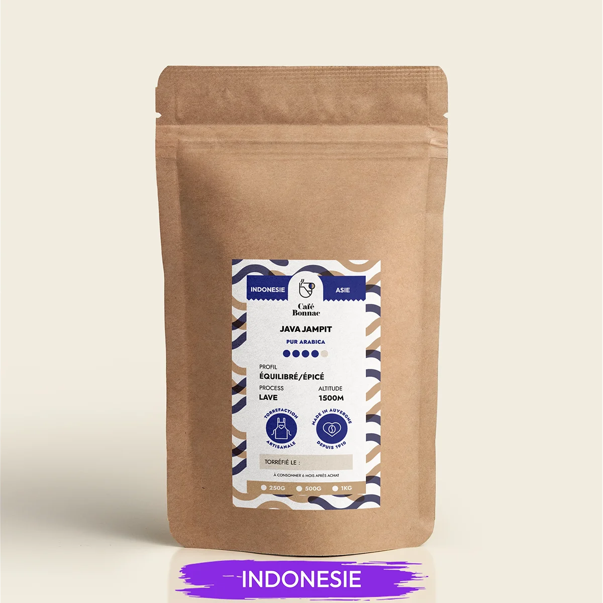 Café en grain Java Jampit Indonésie : Arabica corsé