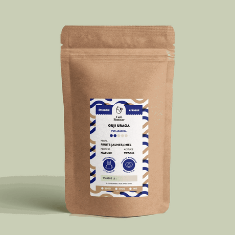 Cafe moulu d'ethiopie guji uraga