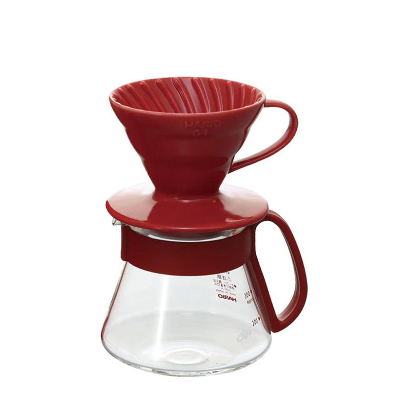Kit V60 Dripper Porcelaine Rouge - 1 Ã  2 Tasses | Hario - Graindecafe