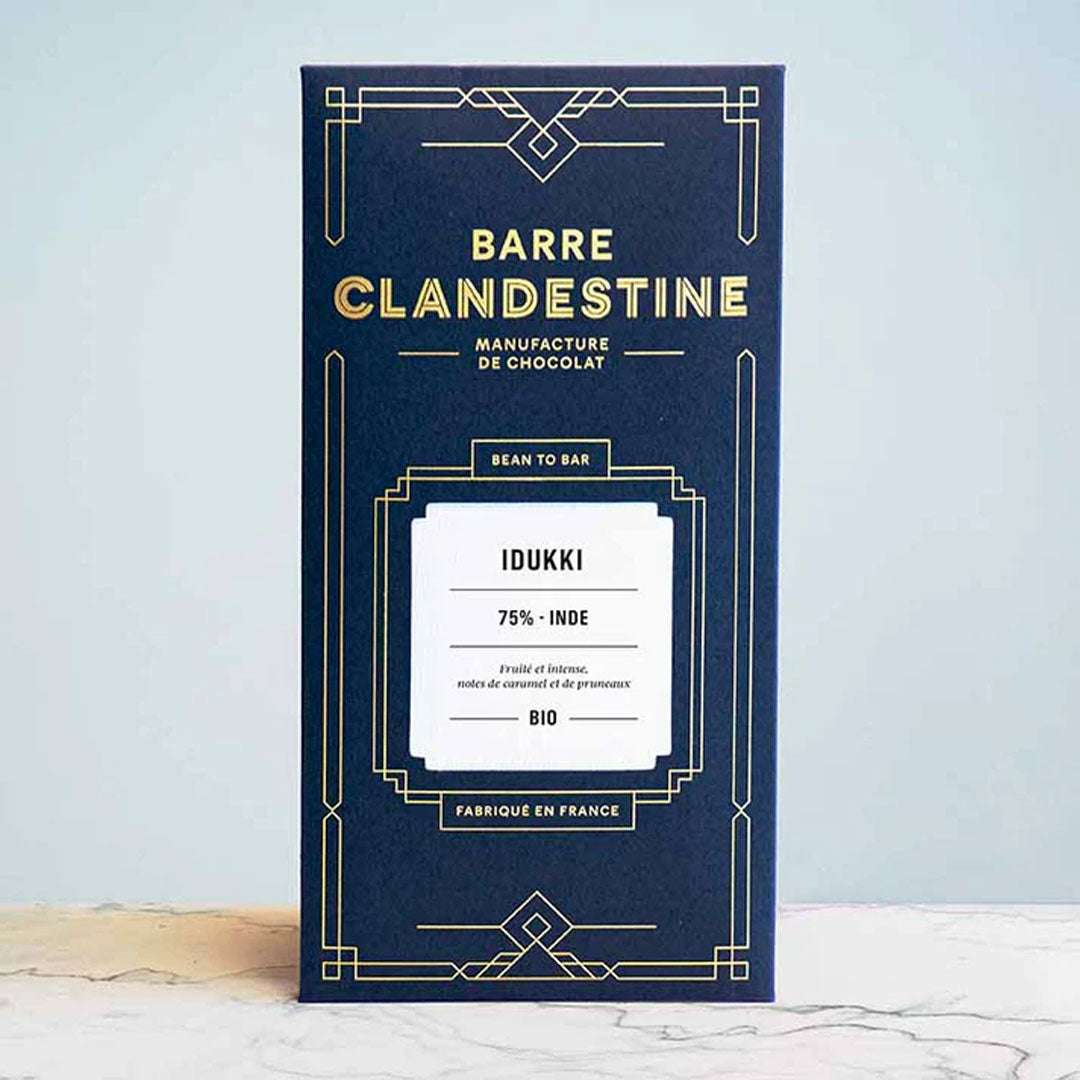Tablette de chocolat Idukki 75% de Barre Clandestine