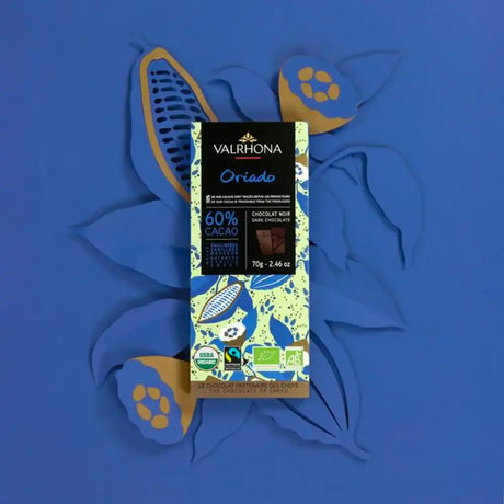 Tablette ouverte de chocolat noir 60% Oriado de Valrhona