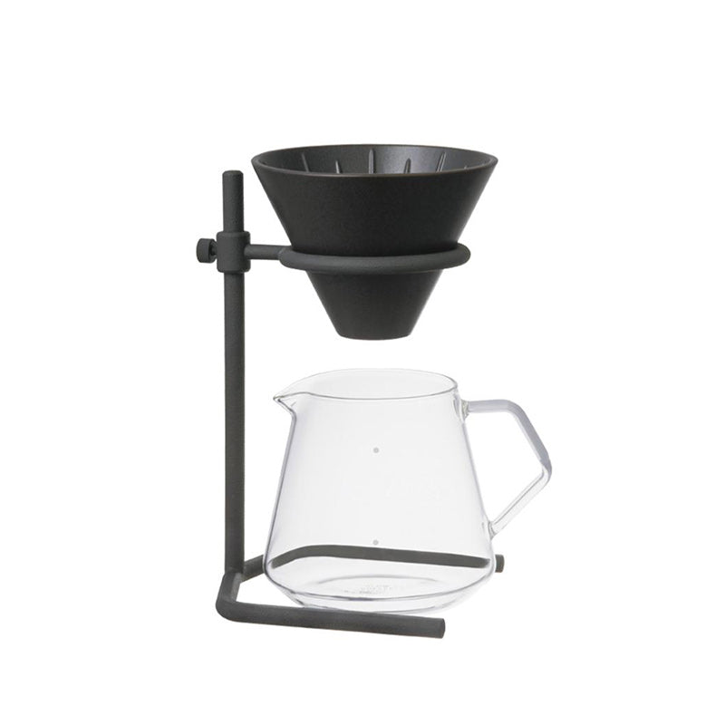Station Kit V60 - Dripper Porcelaine Noir 27573 - 4 Tasses | Kinto - Graindecafe