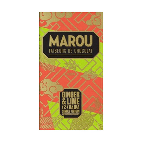 Chocolat Noir Gingembre et Citron Vert Ba Ria 69% cacao - 80 g | Marou - Graindecafe