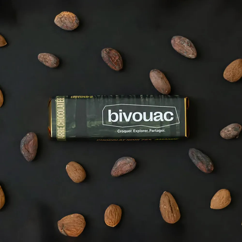 Barre Détours Bivouac au chocolat noir 70 % et aux amandes