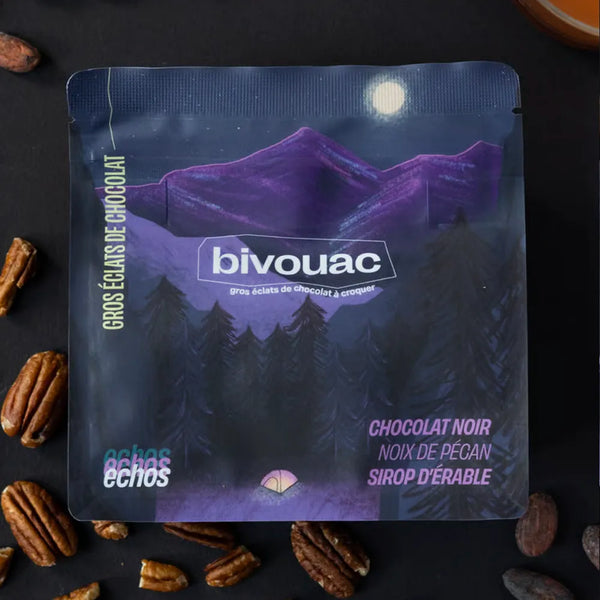 Snap Chocolat Noir 70% Echo à la Noix de Pécan & Sirop d'érable 100Gr de Bivouac