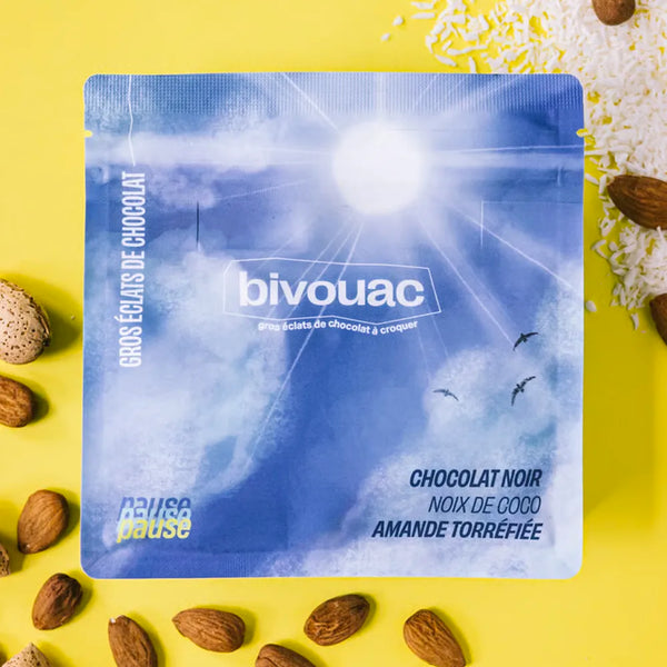 Snap Chocolat Noir 70% Pause à la Noix de Coco & Amande Torréfié 100Gr de Bivouac