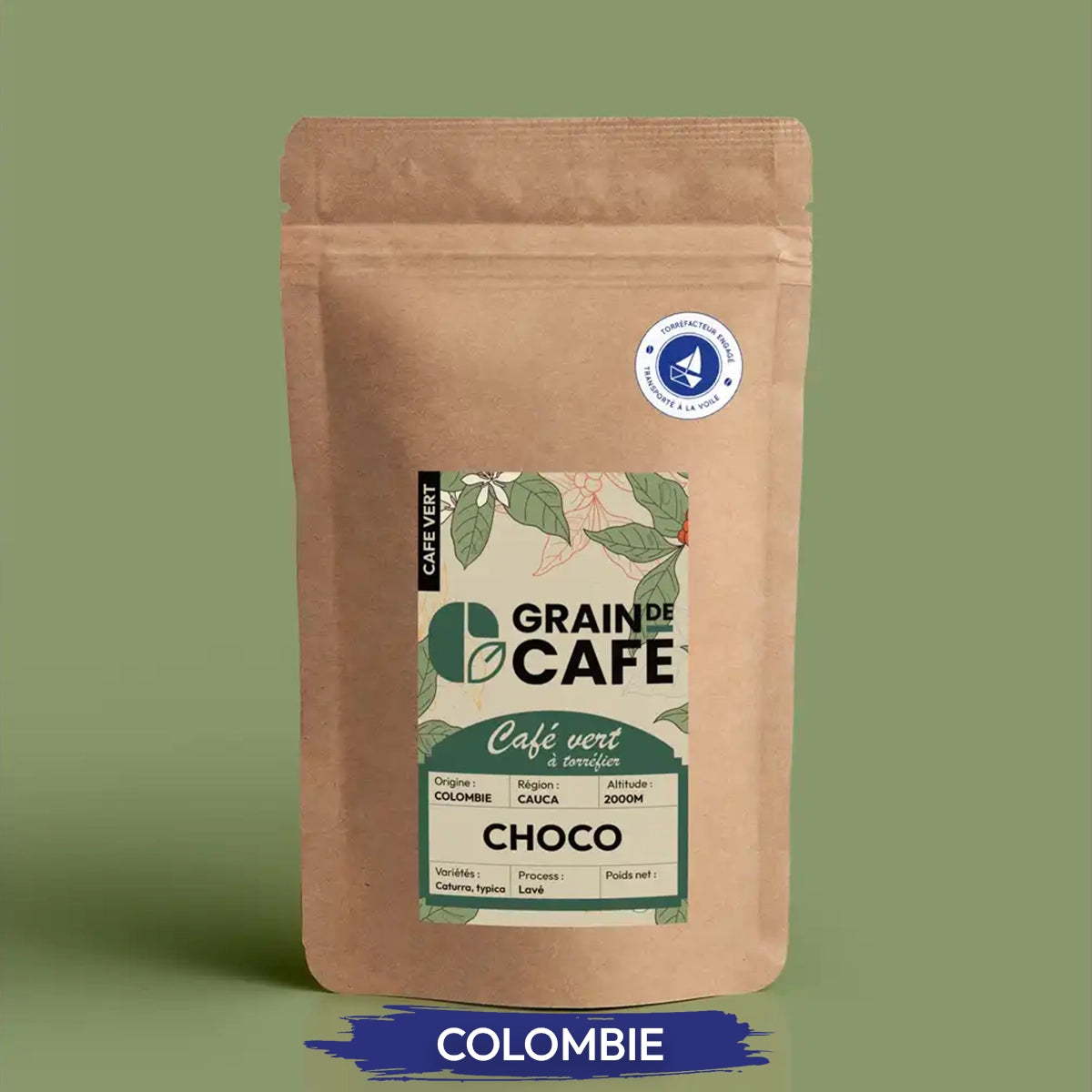 CafÃ© Vert Colombie Choco - 1 Kg | 100% Arabica - Graindecafe