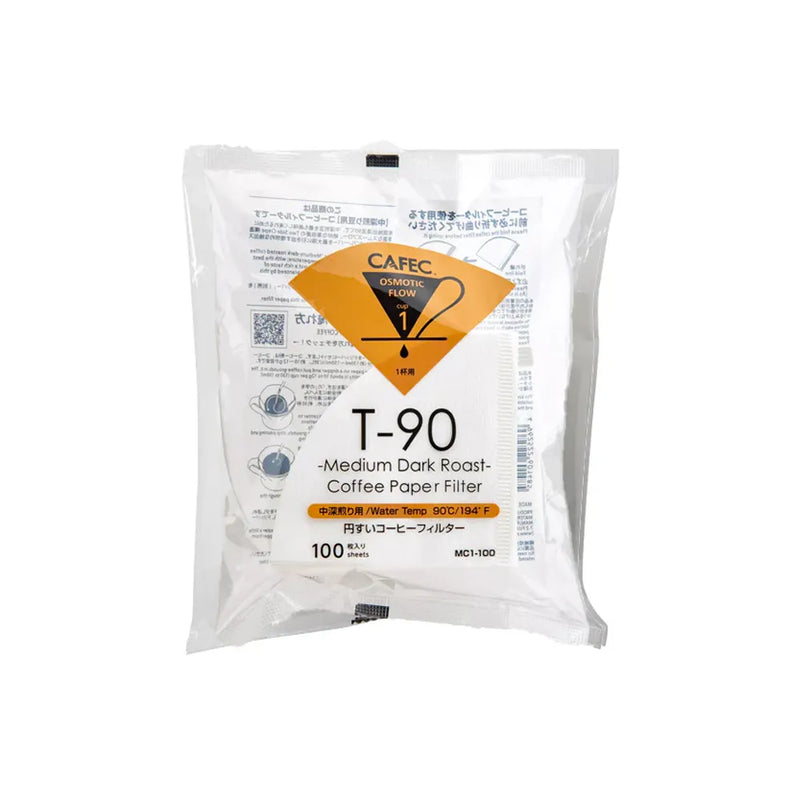100 Filtres Papier Blanc Medium-Dark Roast 1 Tasse de Cafec
