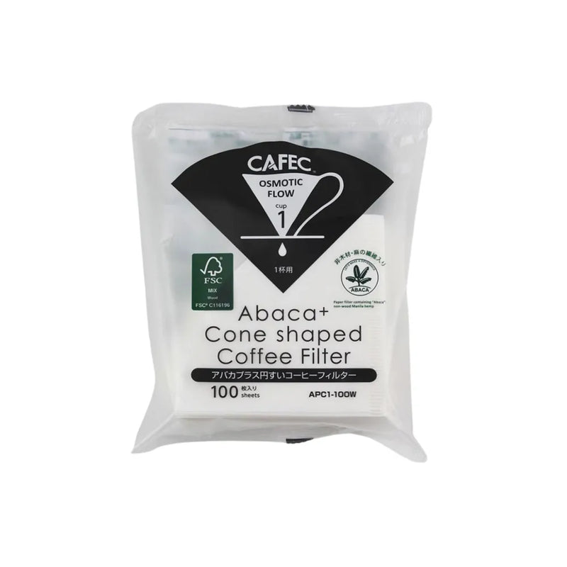 100 Filtres Papier Abaca+ APC1 Blanc 1 Tasse de Cafec