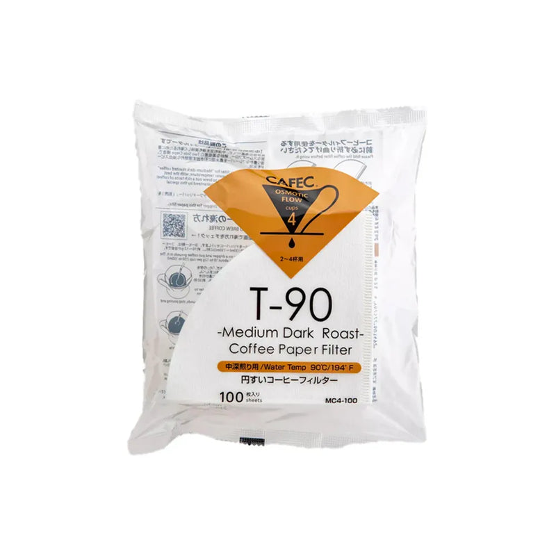 100 Filtres Papier Blanc Medium-Dark Roast 4 Tasses de Cafec