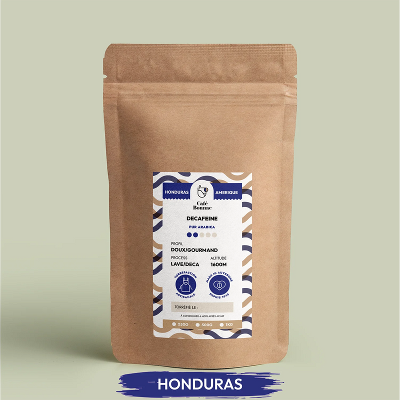 café moulu du Honduras décaféiné