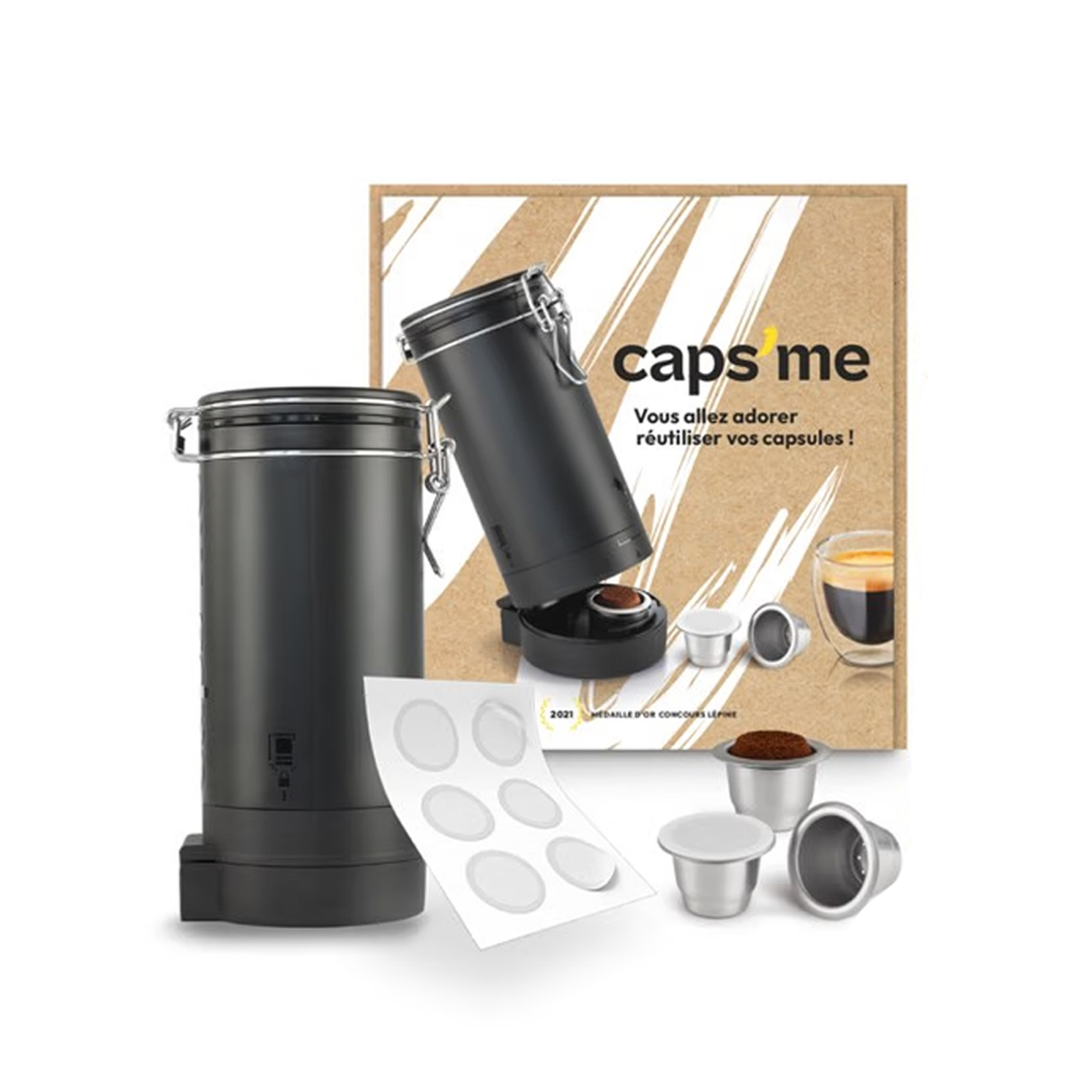 Coffret Kit Capsule Rechargeable pour Nespresso Original | Caps'me