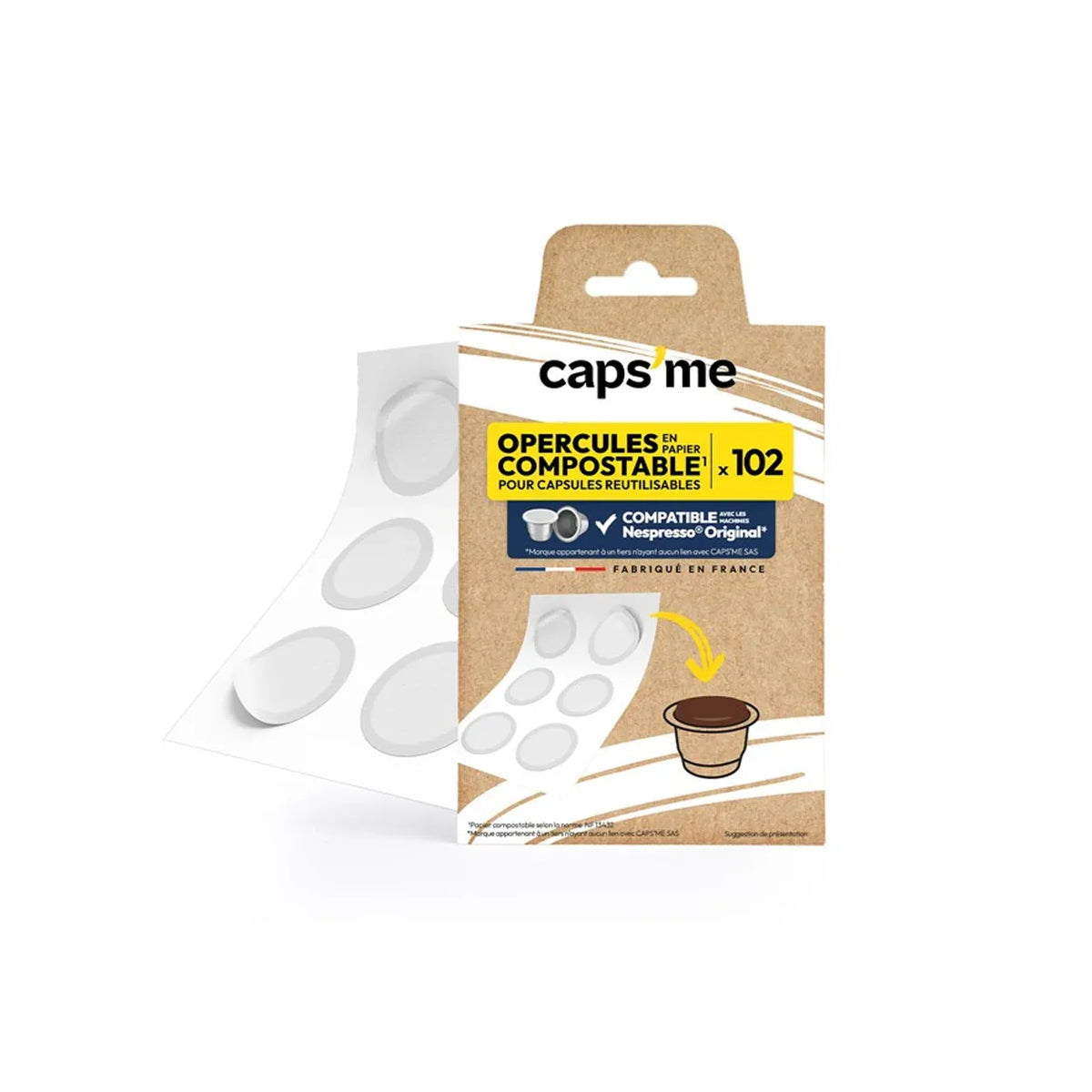 102 Couvercles Opercules Papier Compatible Nespresso Original Caps'me