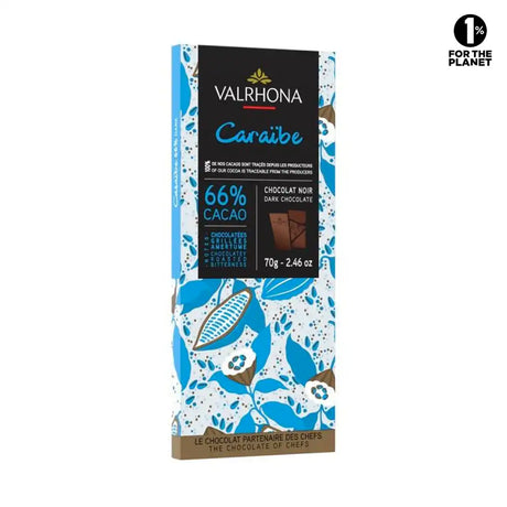 Tablette de chocolat noir 66% Caraibe de Valrhona