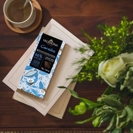 Tablette de chocolat noir 66% Caraibe de Valrhona