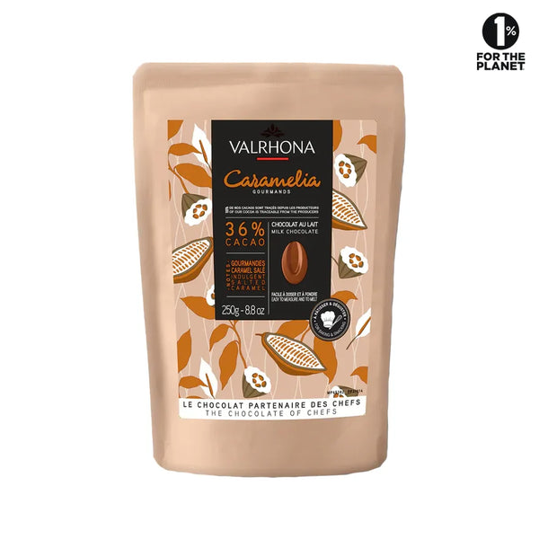 Fèves de Chocolat au Lait pour la Pâtisserie Caramélia 36% 250 Gr de Valrhona