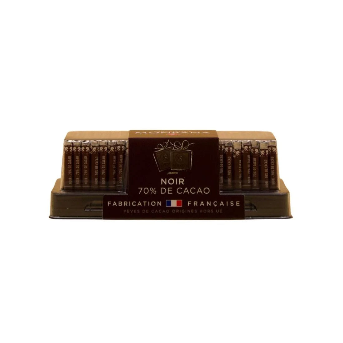 Carré de chocolat Noir monbana x24