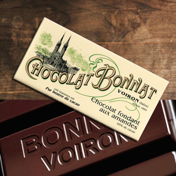 Chocolat Noir Fondant aux Amandes 65% cacao - 100 Gr | Bonnat - Graindecafe