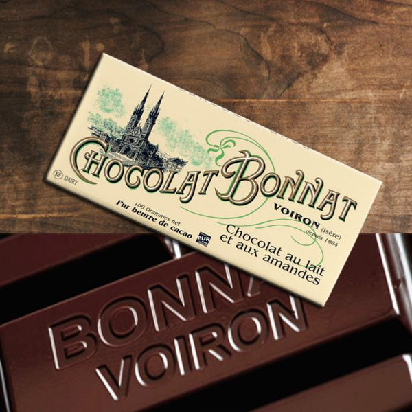 Chocolat au Lait et aux Amandes - 55% cacao - 100 Gr | Bonnat - Graindecafe