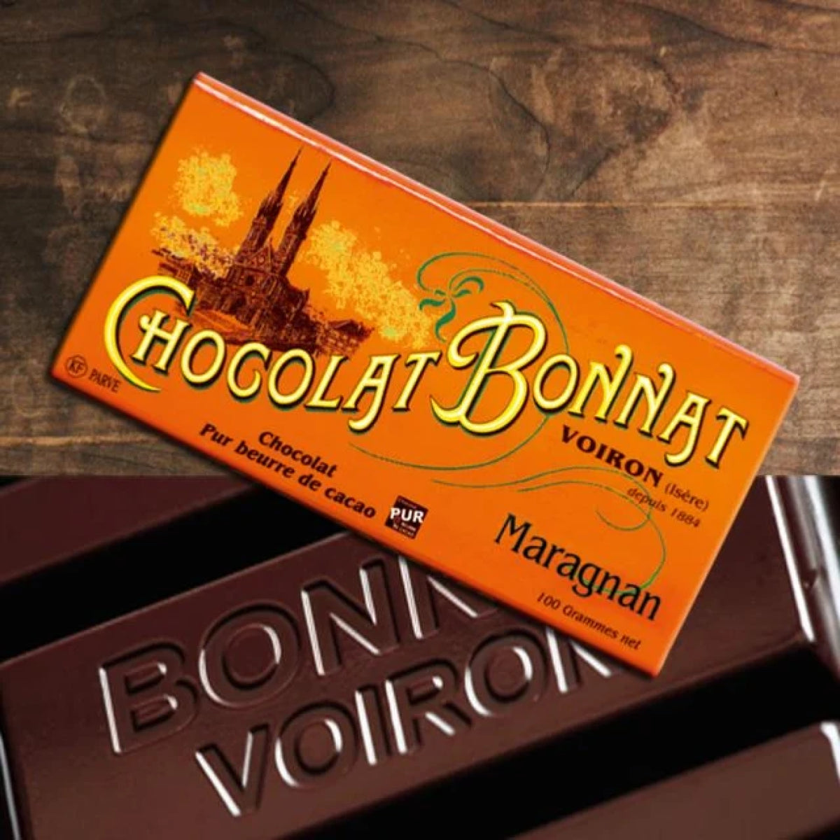 Tablette de chocolat noir Brésil Maragnan Bonnat à 75 % de cacao