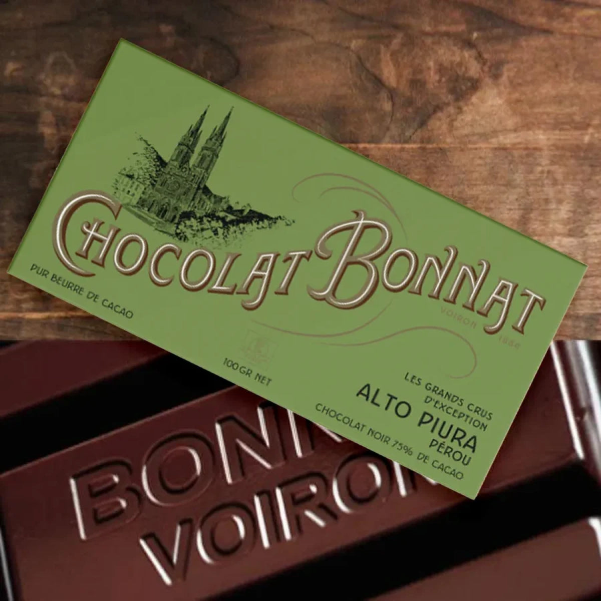 Tablette de chocolat noir Pérou Alto Piura Bonnat à 75 % de cacao