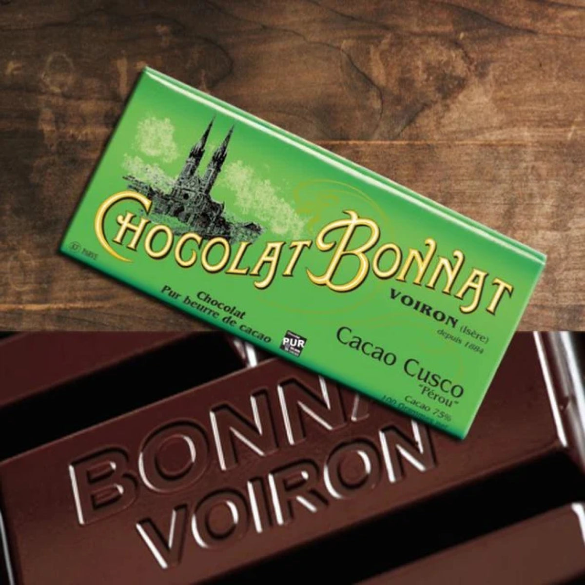 Tablette de chocolat Pérou Cusco Bonnat à 75 % de cacao