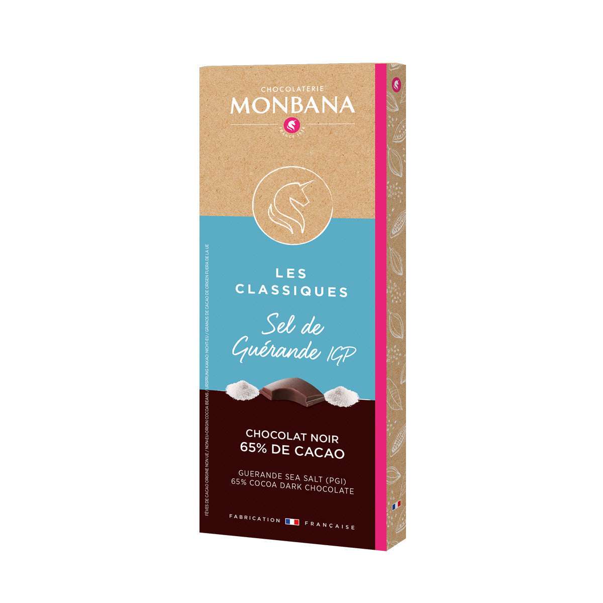 Chocolat Noir Sel de Guérande - 65% cacao - 80 Gr | Monbana - Graindecafe