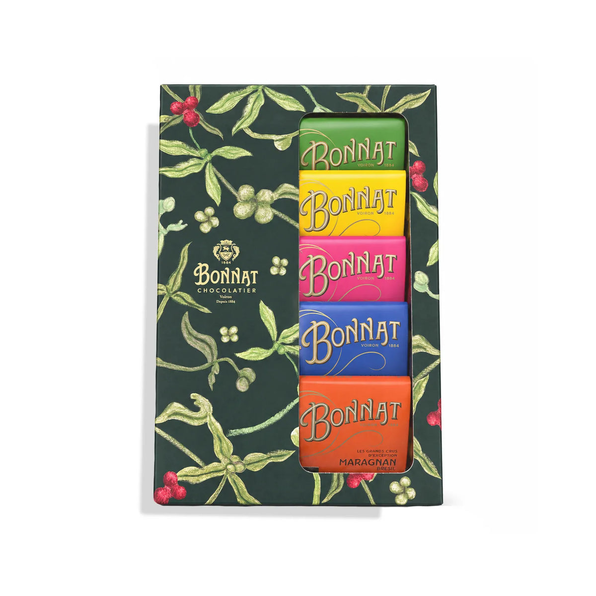 Coffret de 5 tablettes de chocolat noir Grands Crus Exception Bonnat