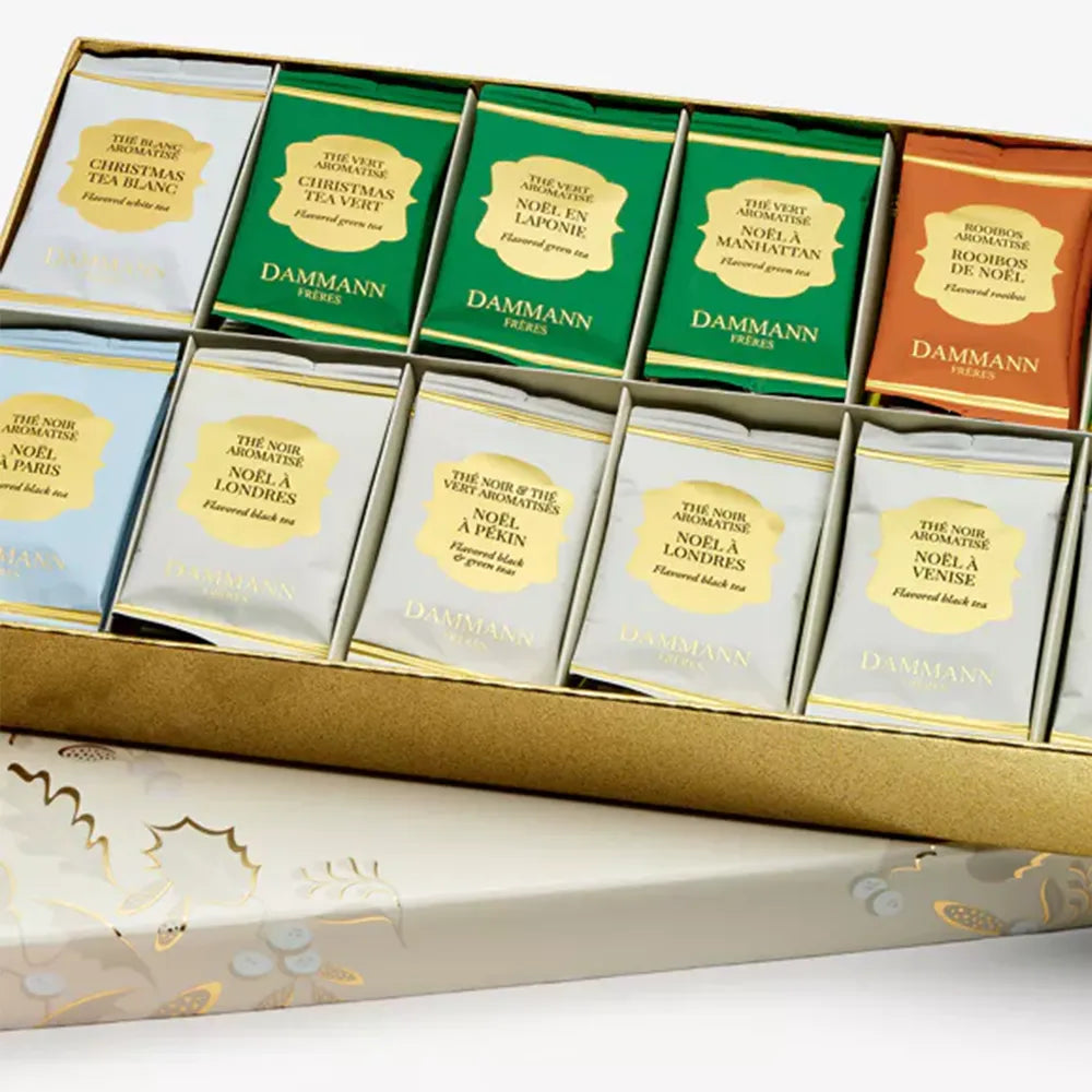 Coffret ouvert Assortiments Rêves de Noël de Dammann Frères
