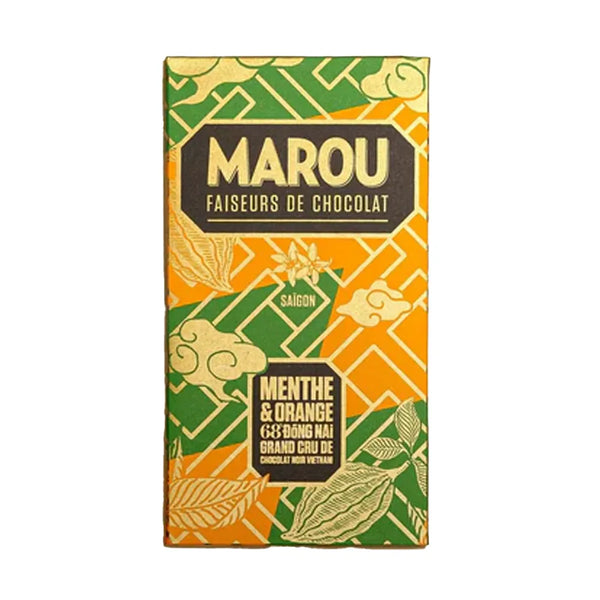Chocolat Noir Menthe & Orange Dong Nai 68% cacao - 80 g | Marou - Graindecafe