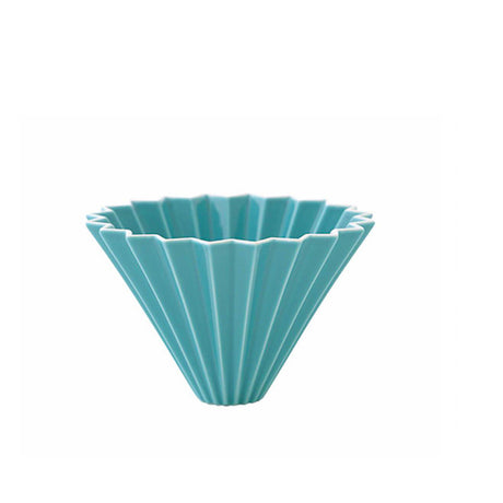 Dripper bleu turquois porcelaine Origami